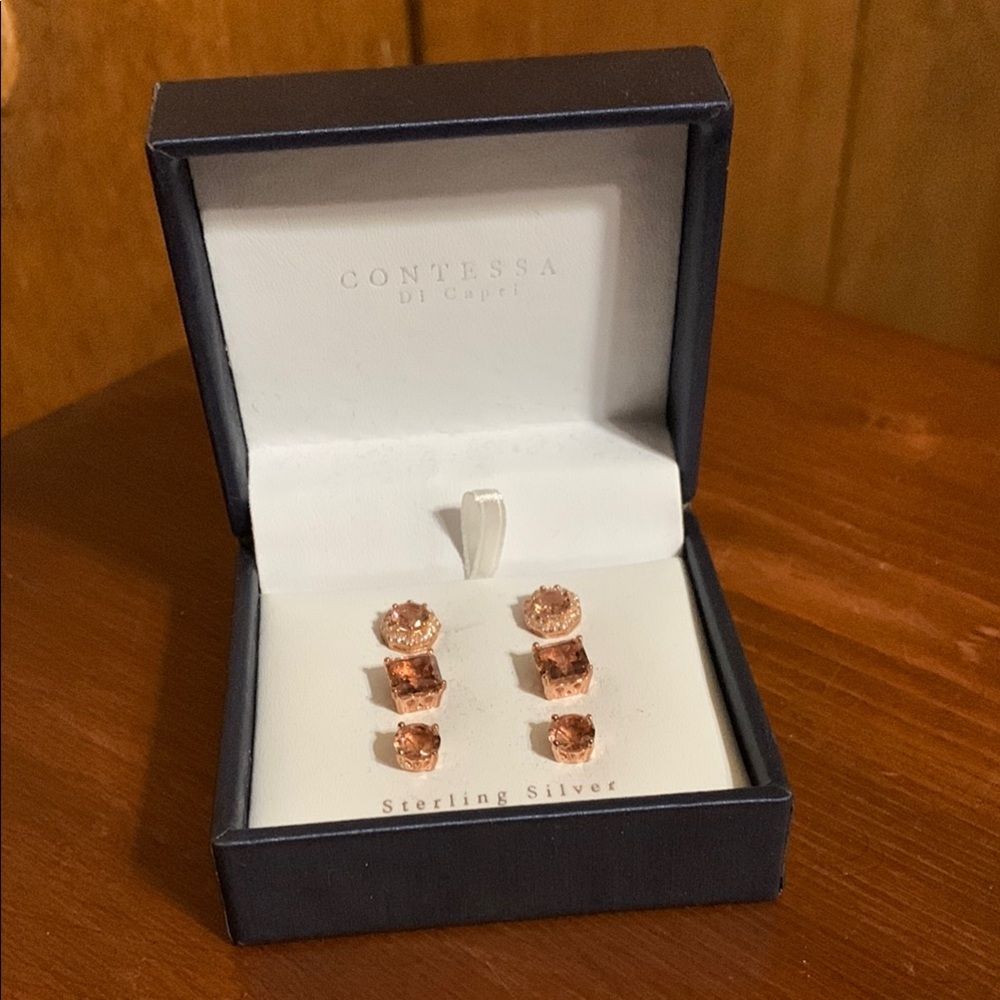 CONTESSA DI CAPRI- Rose Gold Earrings Set, Never Worn